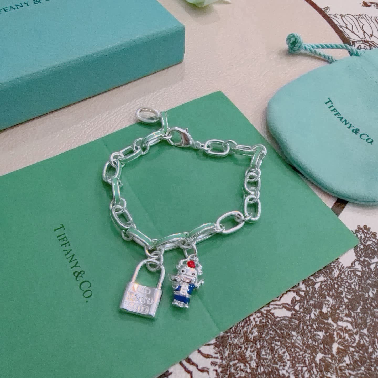 Tiffany & Co. Lock Charm Bracelet